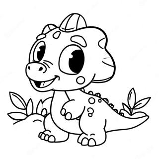 Kolorowanka Uroczy Dinozaur Na Urodziny 96800 35868