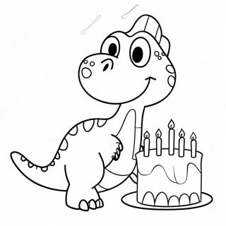 Kolorowanka Smieszny Dinozaur Zdmuchujacy Swieczki 96803 35710