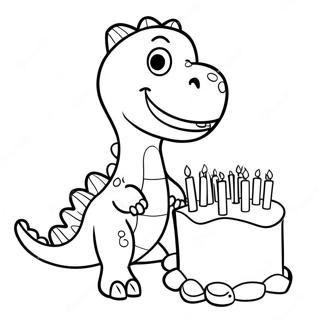 Kolorowanka Smieszny Dinozaur Zdmuchujacy Swieczki 96803 35879