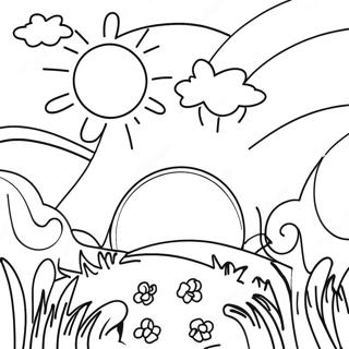 Kolorowanka Slonecznego Niebieskiego Nieba 97621 36594