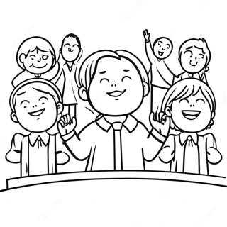 Kolorowanka Dzieci Spiewajace W Kosciele 97909 36869