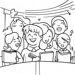 Kolorowanka Dzieci Spiewajace W Kosciele 97909 36872