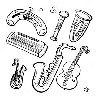 Kolorowanka Instrumenty Muzyczne Dla Przedszkola 97932-36879