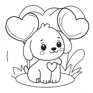 Uroczy Piesek Z Balonami W Ksztalcie Serca 98239-37120