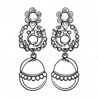 Kolorowanka Z Eleganckimi Kolczykami Z Perel 98549-37364