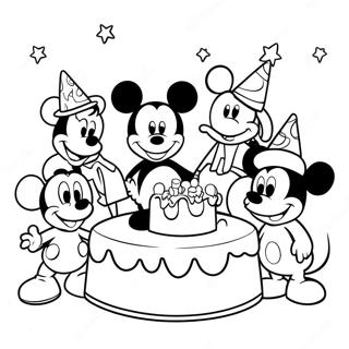 Kolorowanka Myszka Miki I Przyjaciele Na Urodzinowej Imprezie 98779 37544