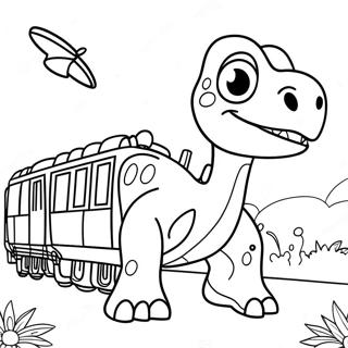 Kolorowanka Z Pociagiem Dinozaurow 98905-37636