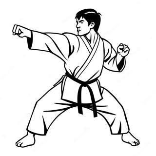 Kolorowanka Dynamiczna Poza Karate 99987-38674